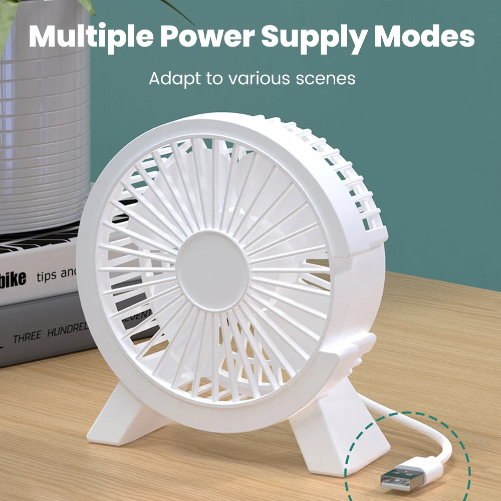 Mini ventilador de mesa USB recargable, ventilador portátil pequeño con alimentación USB para estudiantes, dormitorios, ordenador, hogar y oficina.
