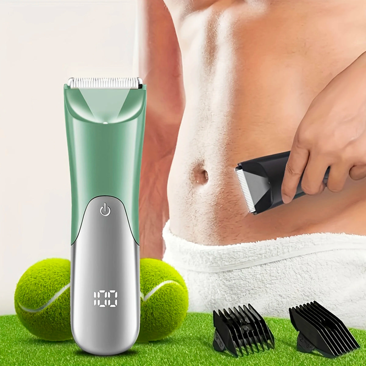 Recortadora de vello corporal para hombre, depiladora para la zona íntima, recortadora de barba, afeitadora para pecho, axilas, brazos y piernas.
