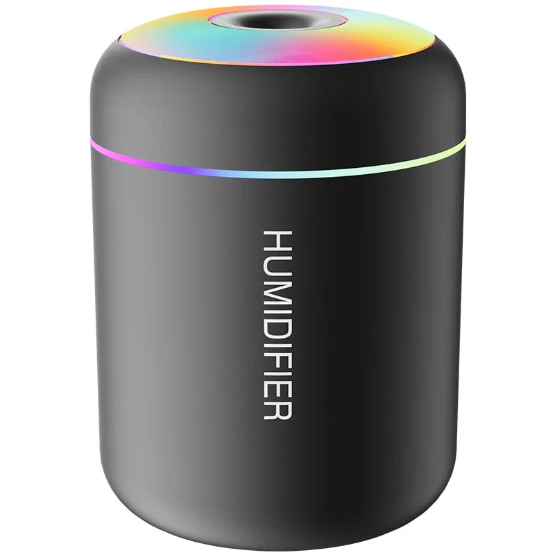 Mini humidificador de aire USB eléctrico de 180 ml, difusor de aromas y aceites esenciales, purificador de aire con función de aromaterapia, generador de niebla y luces LED para coche, hogar y dormitorio.
